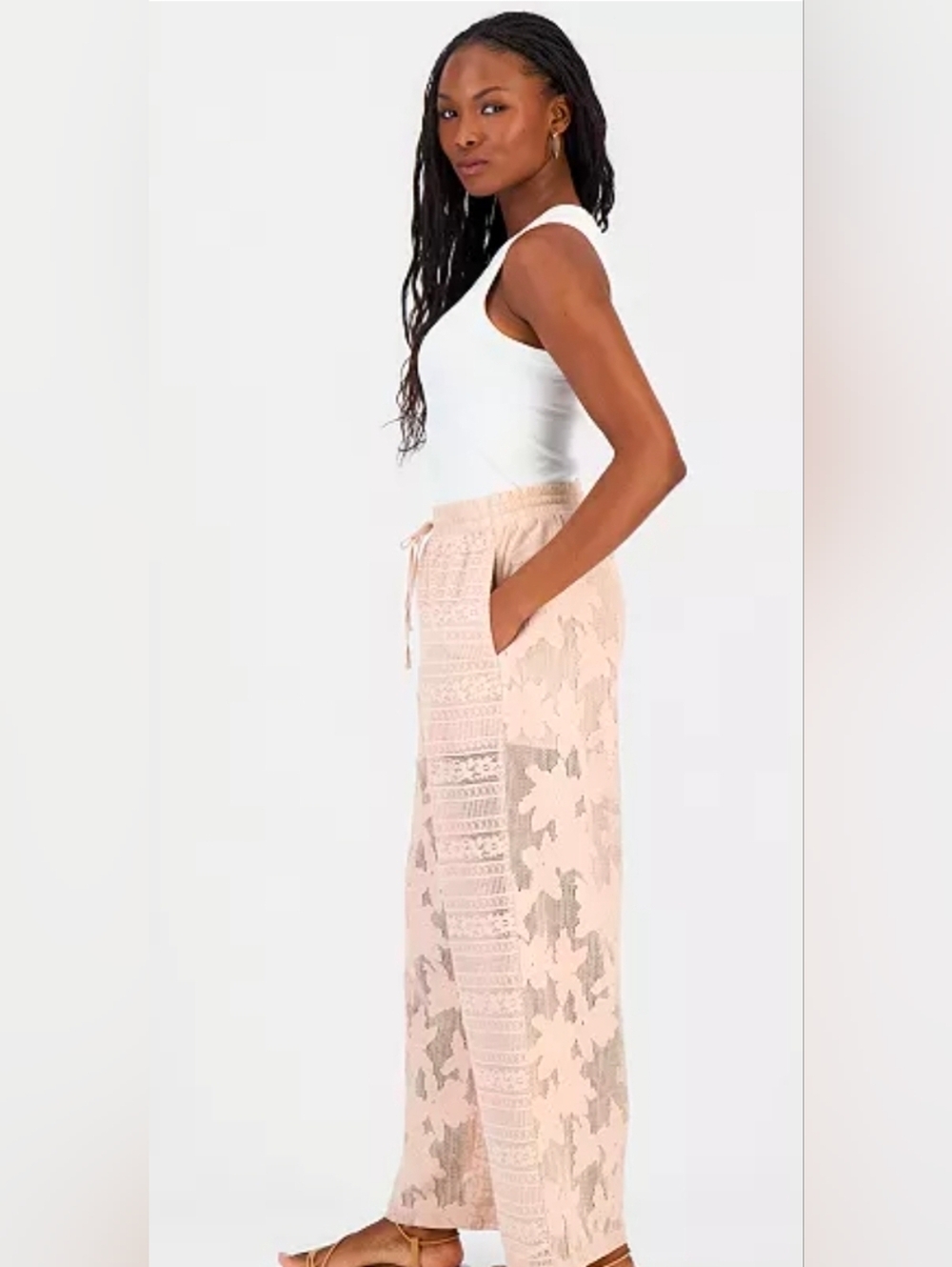 And Now This Lace Drawstring-Waist Wide-Leg Pants Macy's Exclusive - Picture 3 of 7